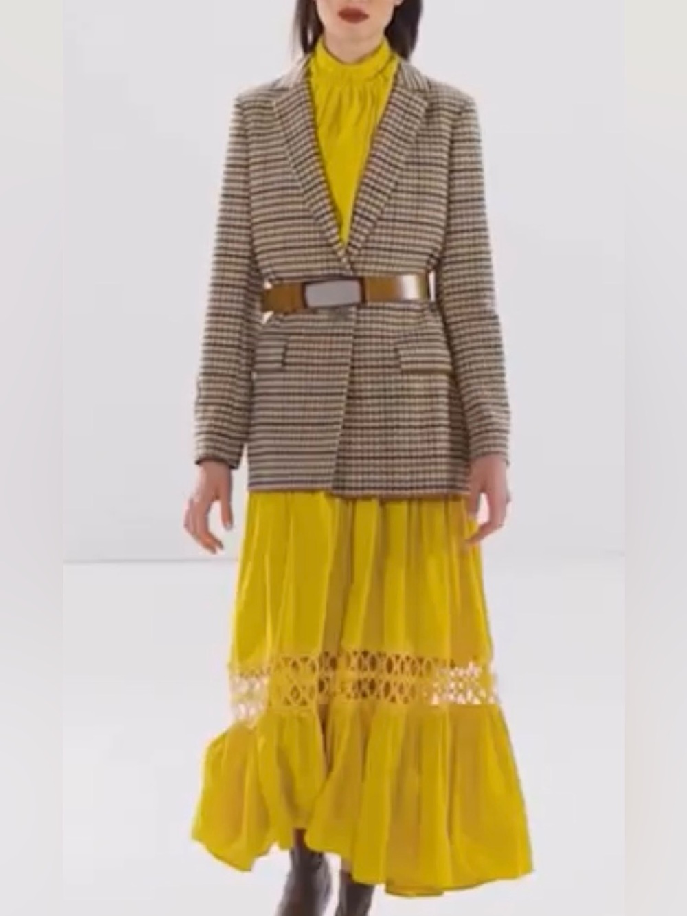 Silvia Tcherassi Brown & Cream Houndstooth Blazer